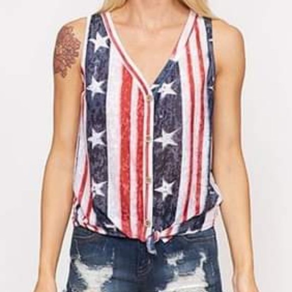 Vintage American Flag Top - Picture 3 of 5